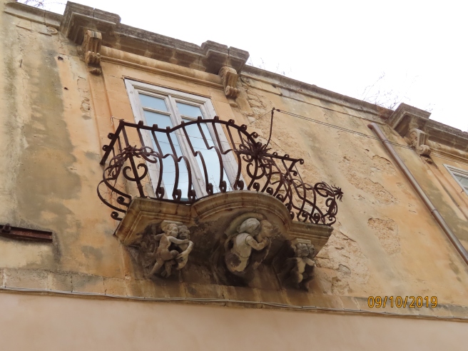 Baroque balcony in Ragusa Ibla, Sicily