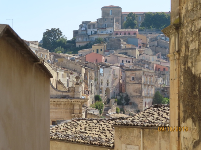 Looking back on Ragusa Ibla while crossing to Ragusa Superiore